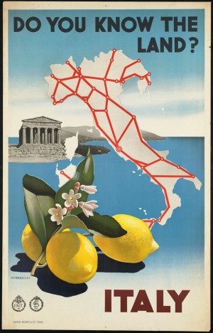 Italy vintage travel poster